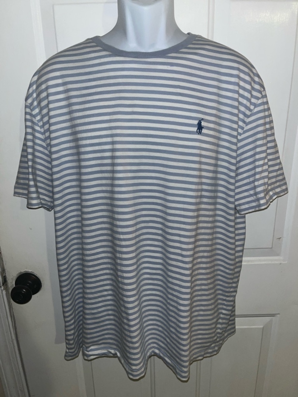 Polo by Ralph Lauren Men's Striped Crew Tee - White & Light Blue